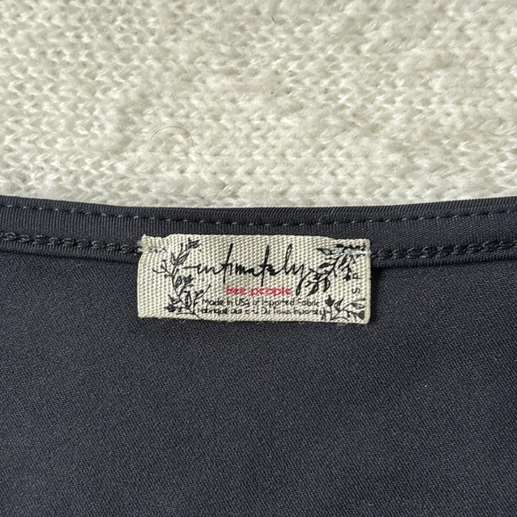 NWOT Free People Black One Shoulder Bodysuit - Picture 2 of 8